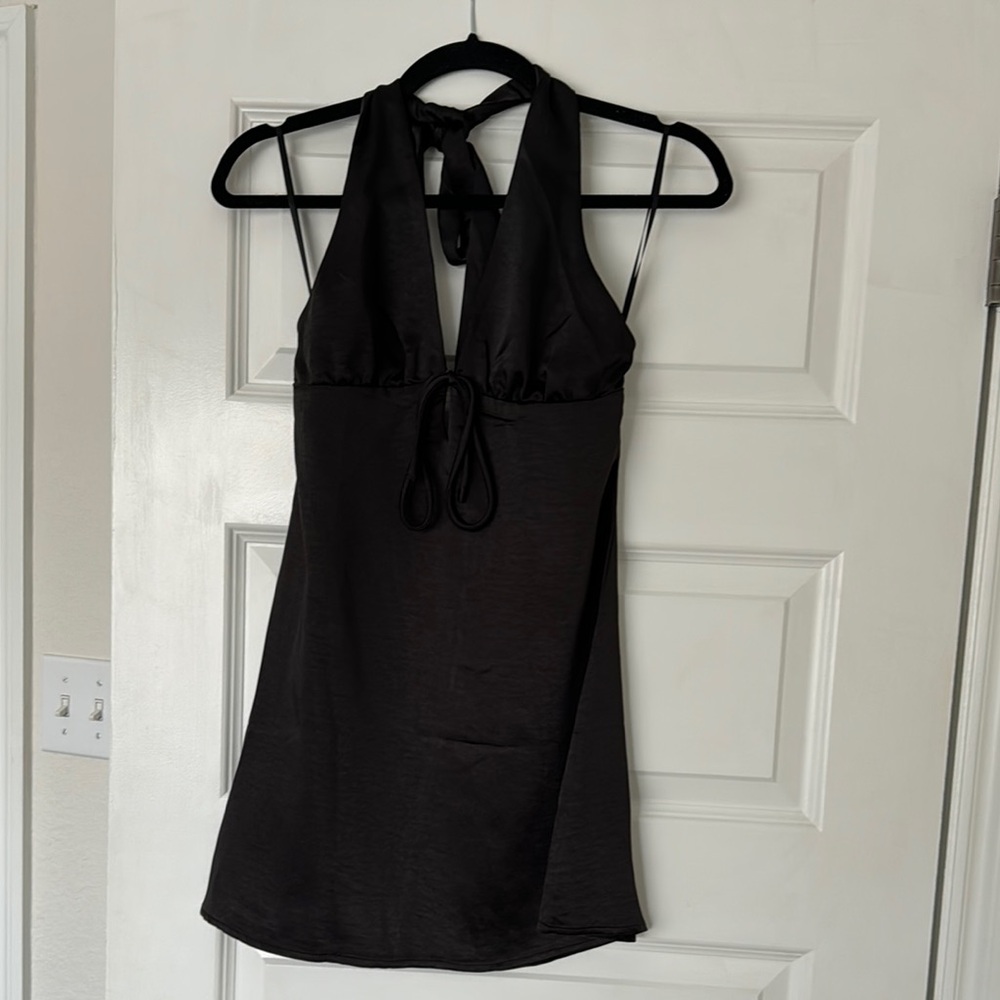 Princess Polly Lanier Chic Black Halter Dress
